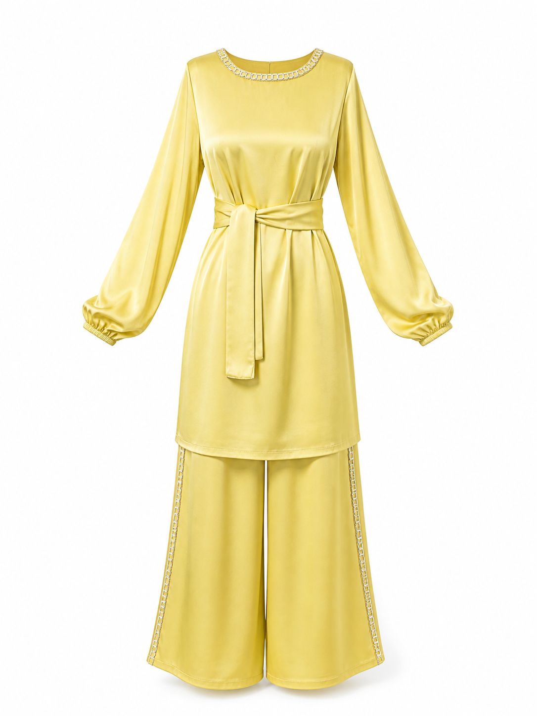 Satin long set