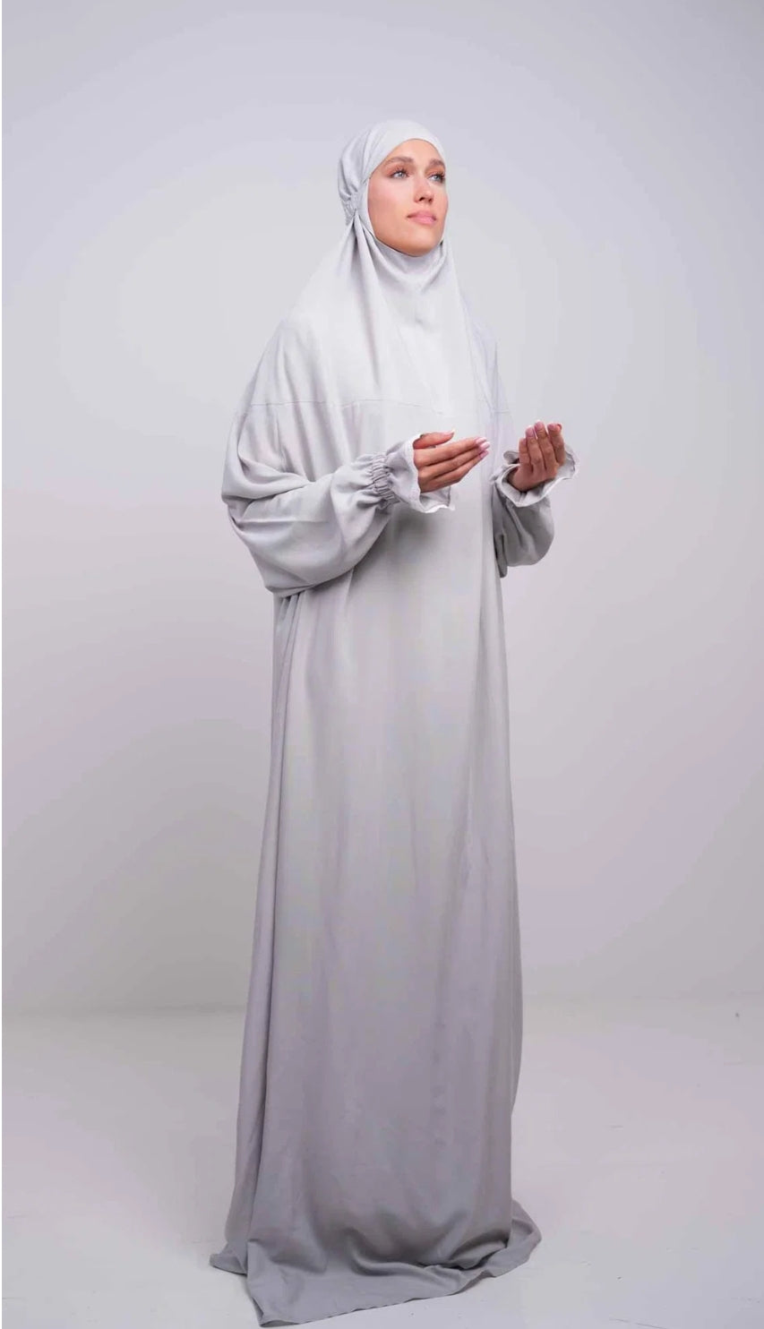grey one piece Prayer gown