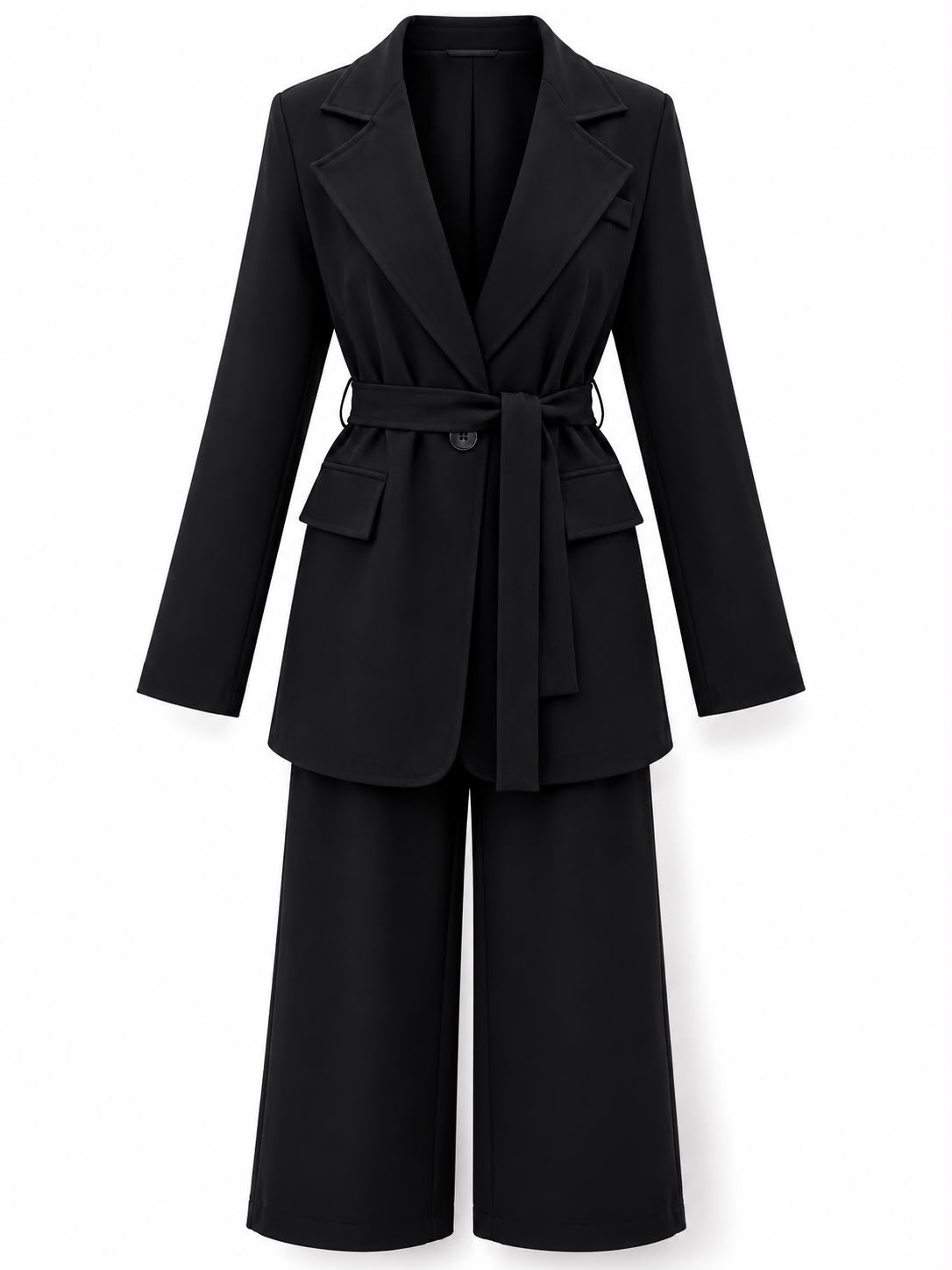 Soft Crepe open Blazer set with tie.
