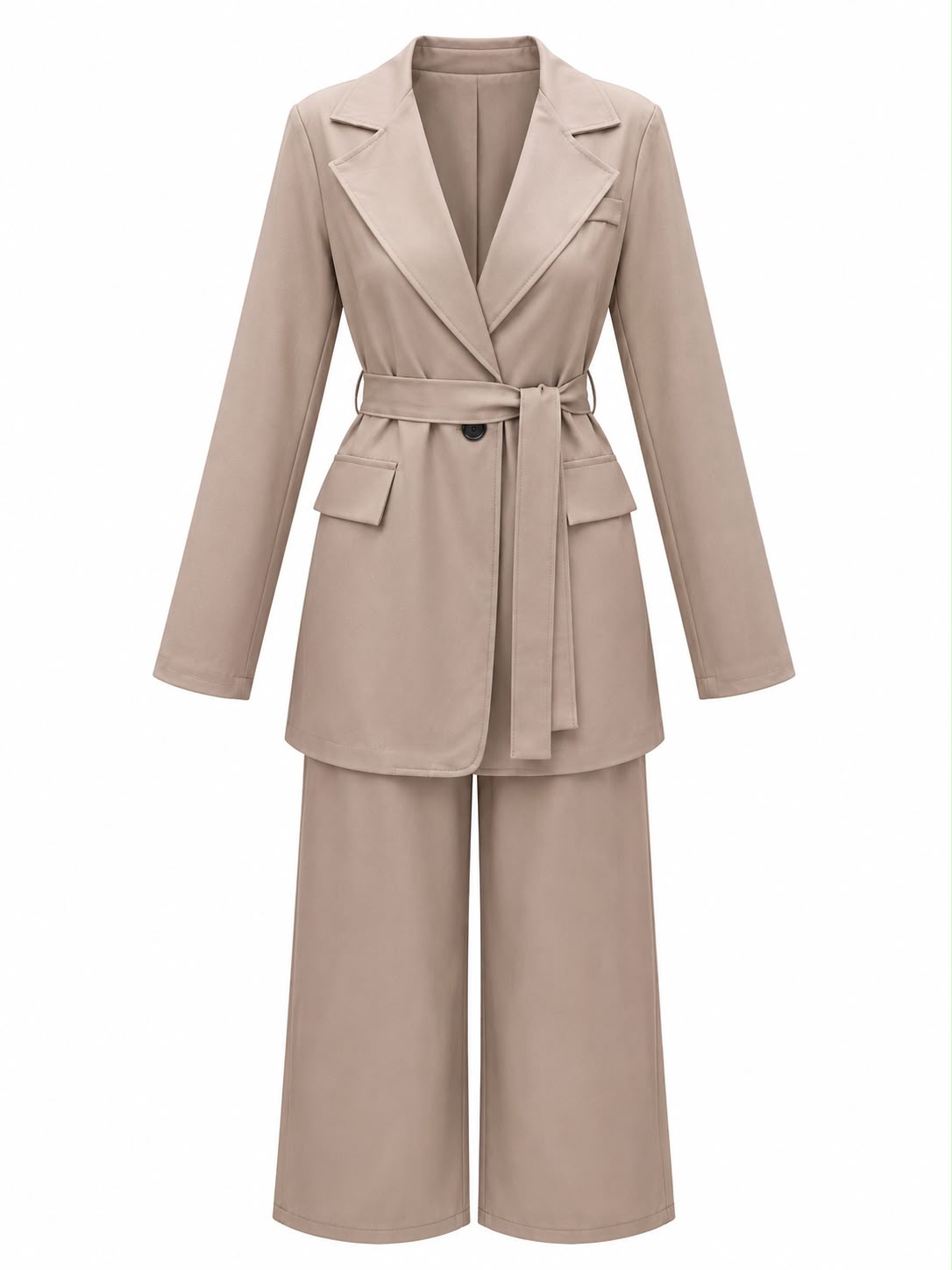 Soft Crepe open Blazer set with tie.