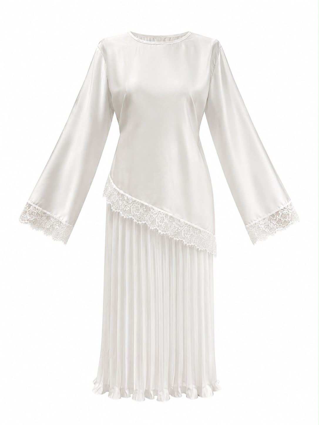 Satin skirt Set with dentel
