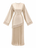 Satin skirt Set with dentel