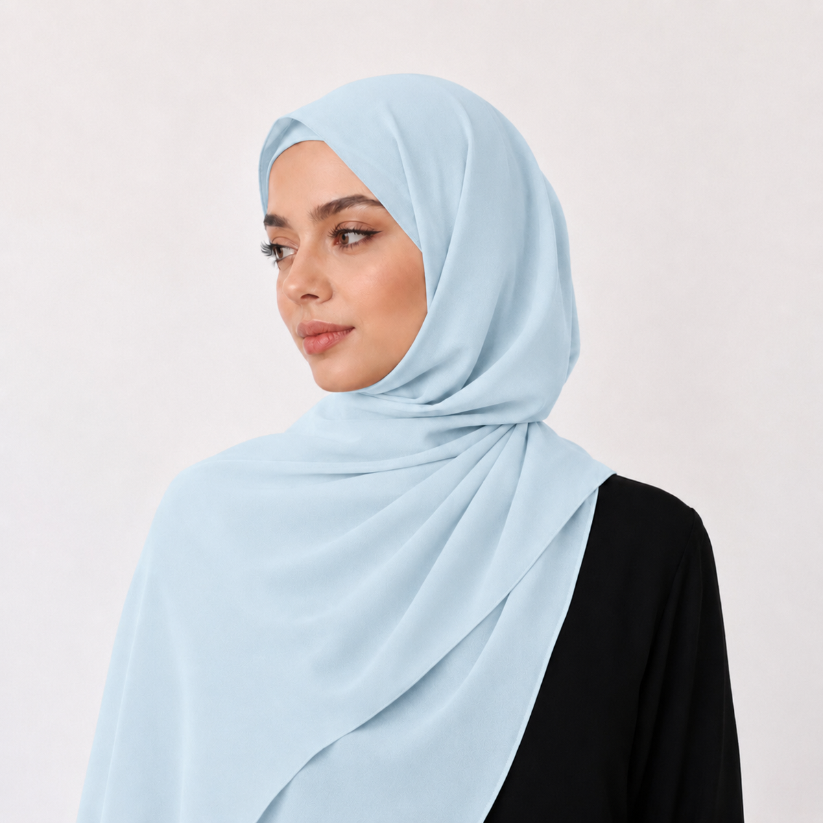 Turquoise crepe shawl