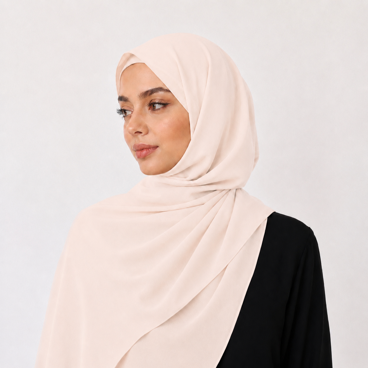 Bisque white crepe shawl