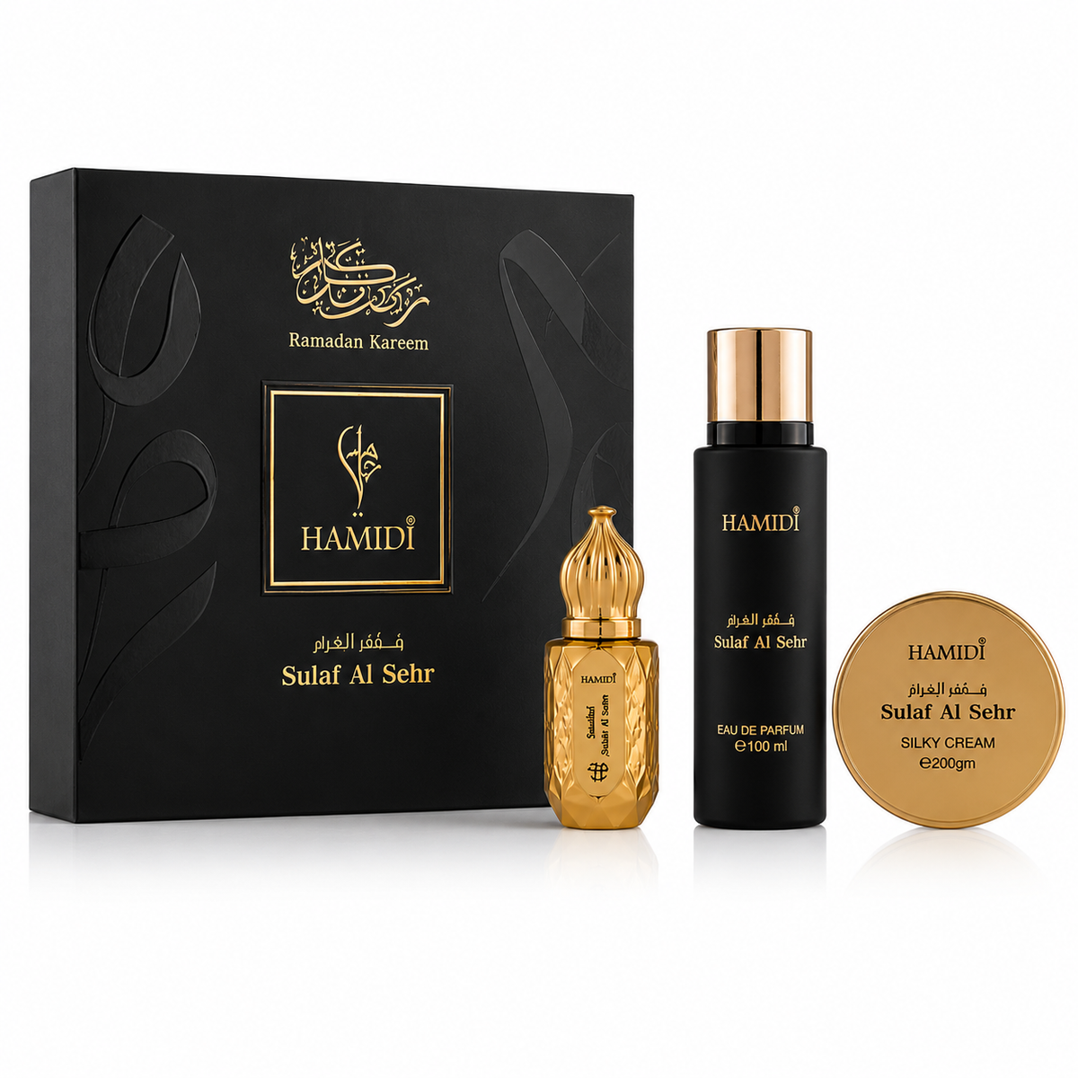 HAMIDI - Sulaf Al Sehr 3-Piece Gift Set Perfume Oil 15 ml, Eau de Parfum 100 ml & Silky Cream 200 g