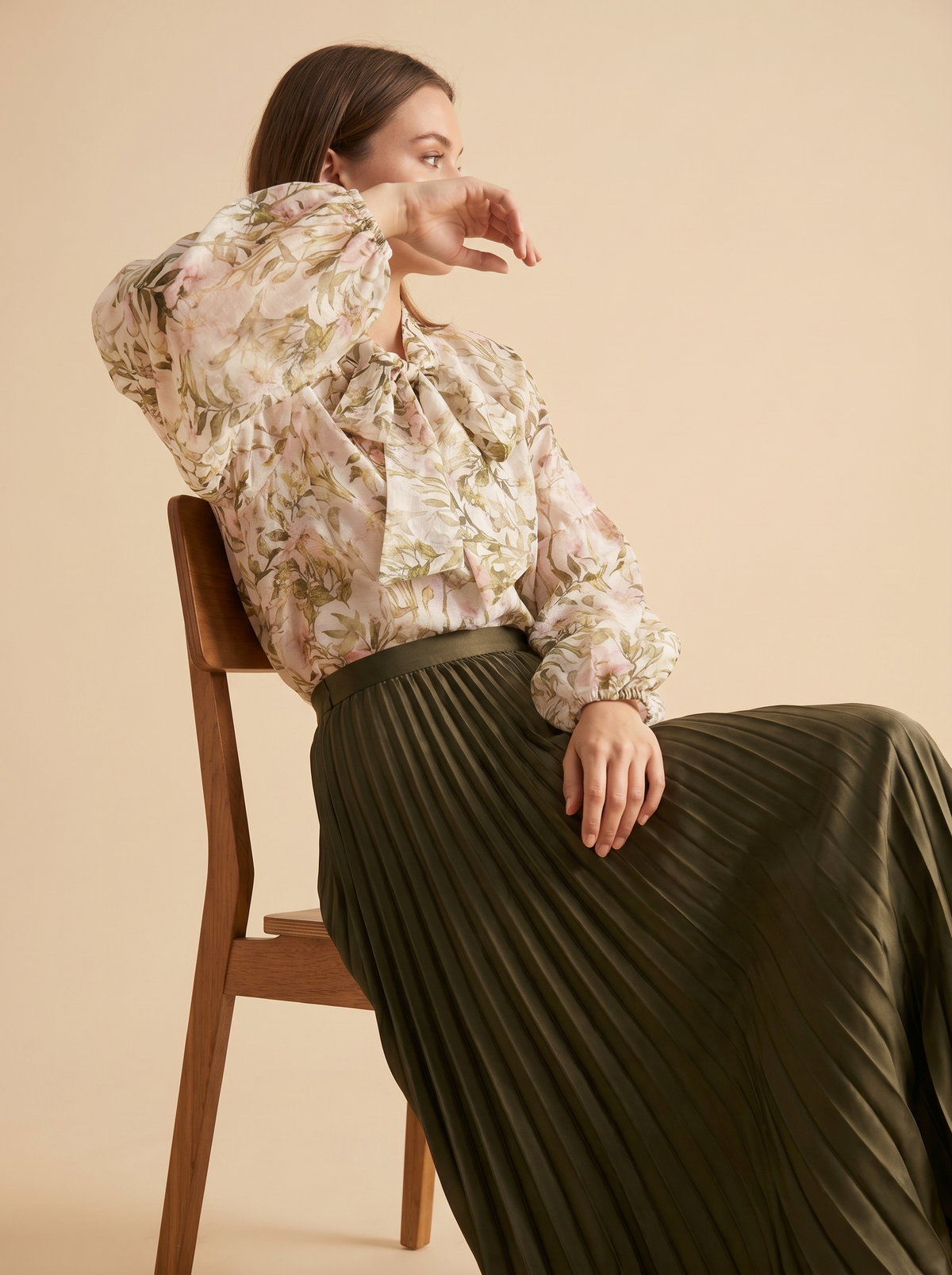 Skirt Set blouse flowered