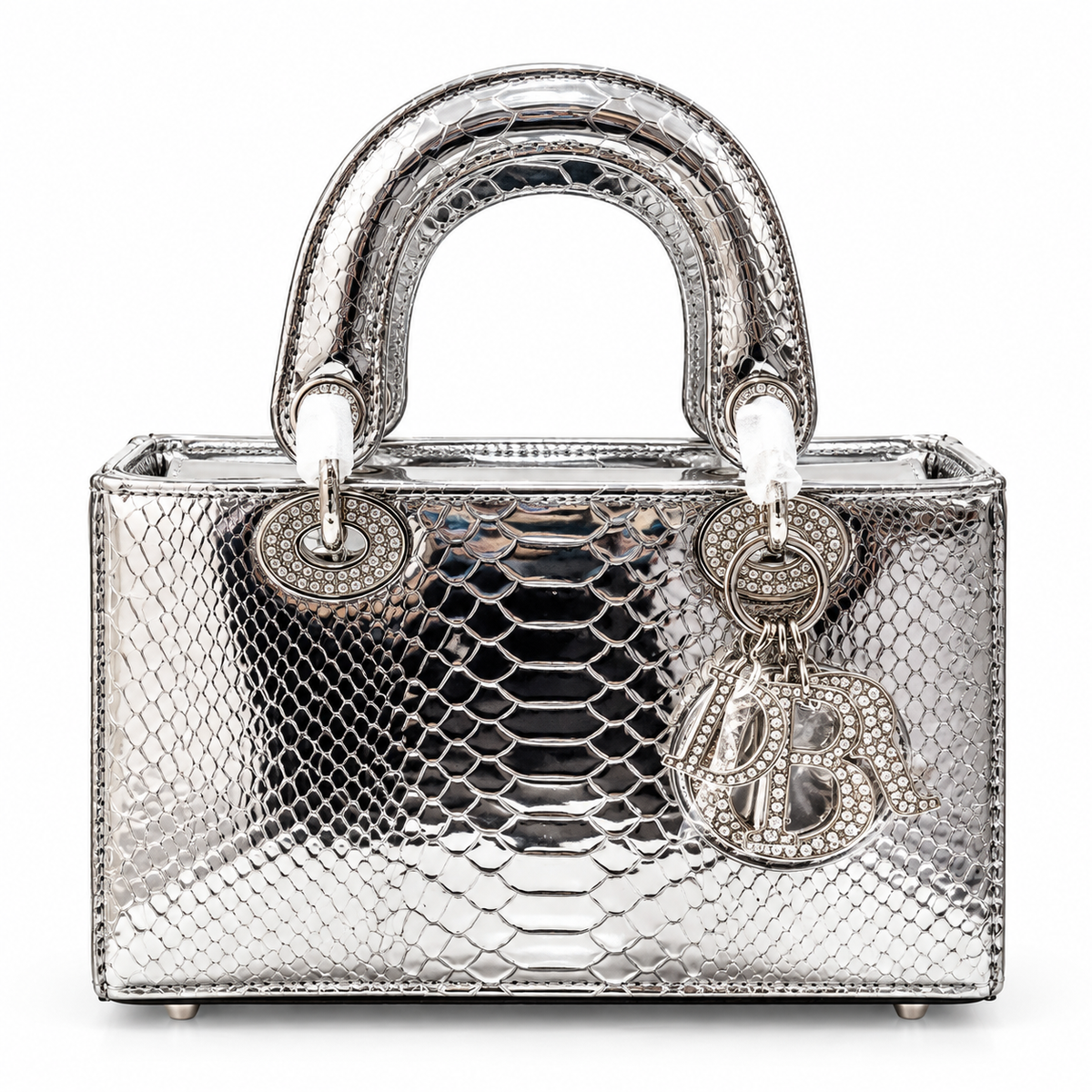 Dior- silver Snake-Effect Handbag