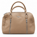 Beige Zadig & Voltaire Sunny Large Studded Bag.