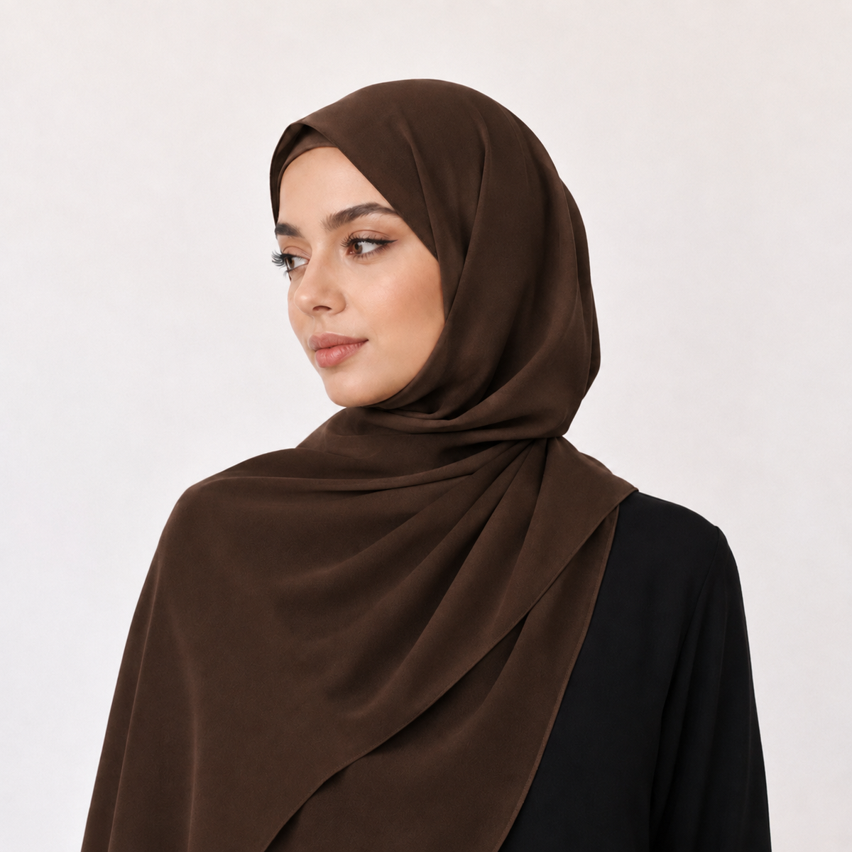 Brown crepe shawl