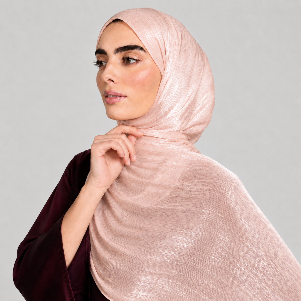 Almond peach Organza shawl