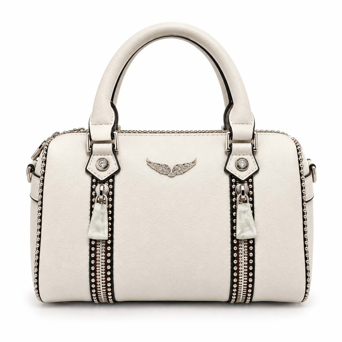 White Zadig & Voltaire Sunny Small Studded Bag.