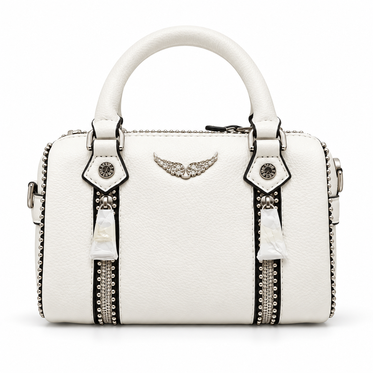 White Zadig & Voltaire Sunny XSmall Studded Bag.