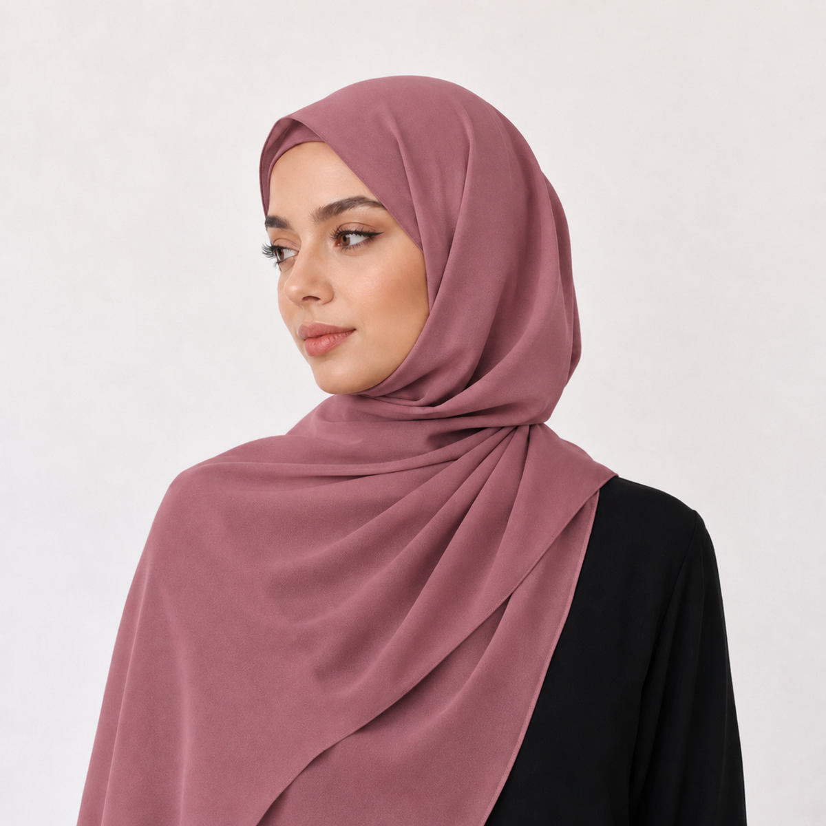 Rosewood crepe shawl