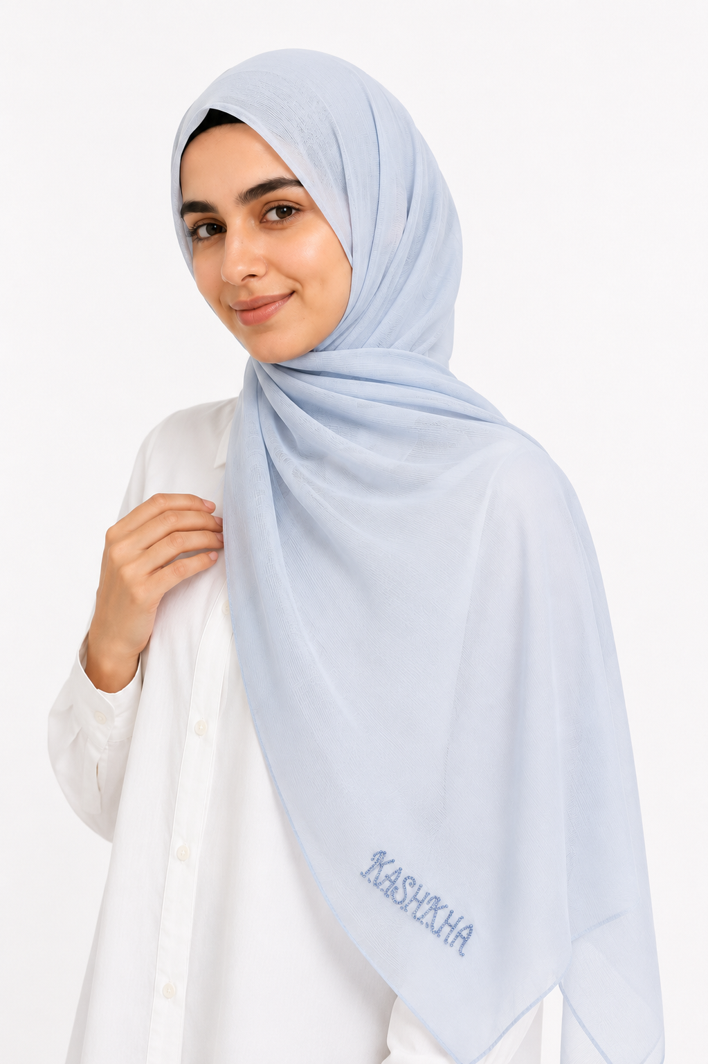 Baby blue Rainbow kashkha hijab