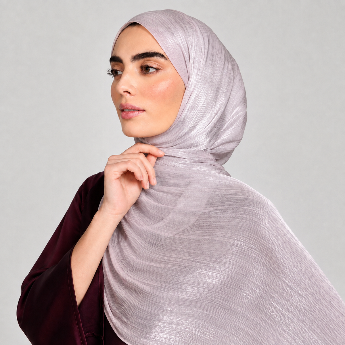Mauve Grey Organza shawl