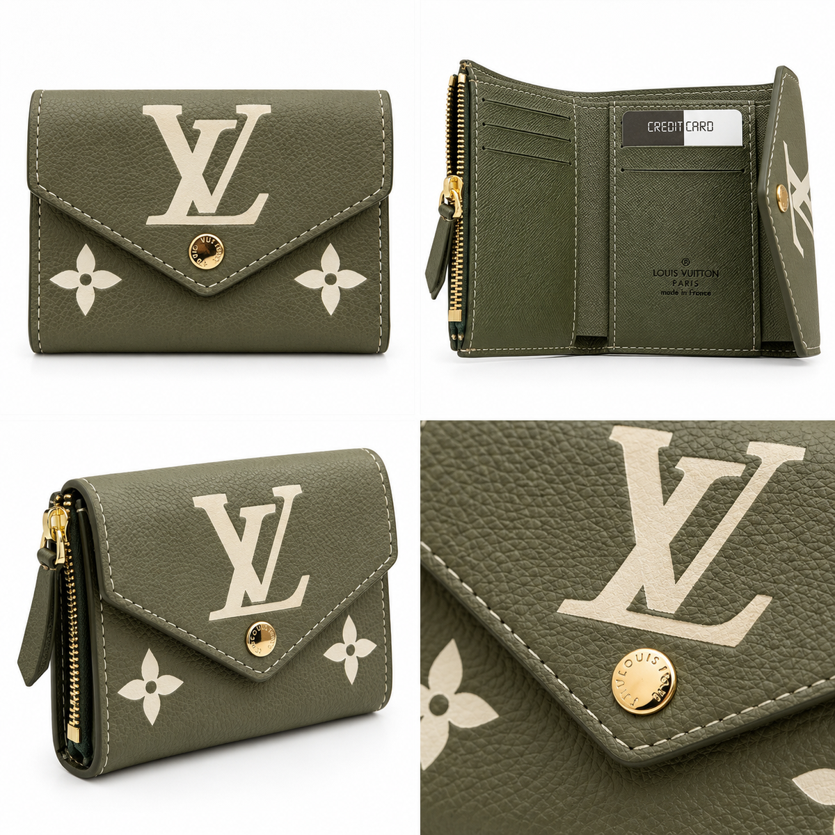 LV Olive Envelope Wallet