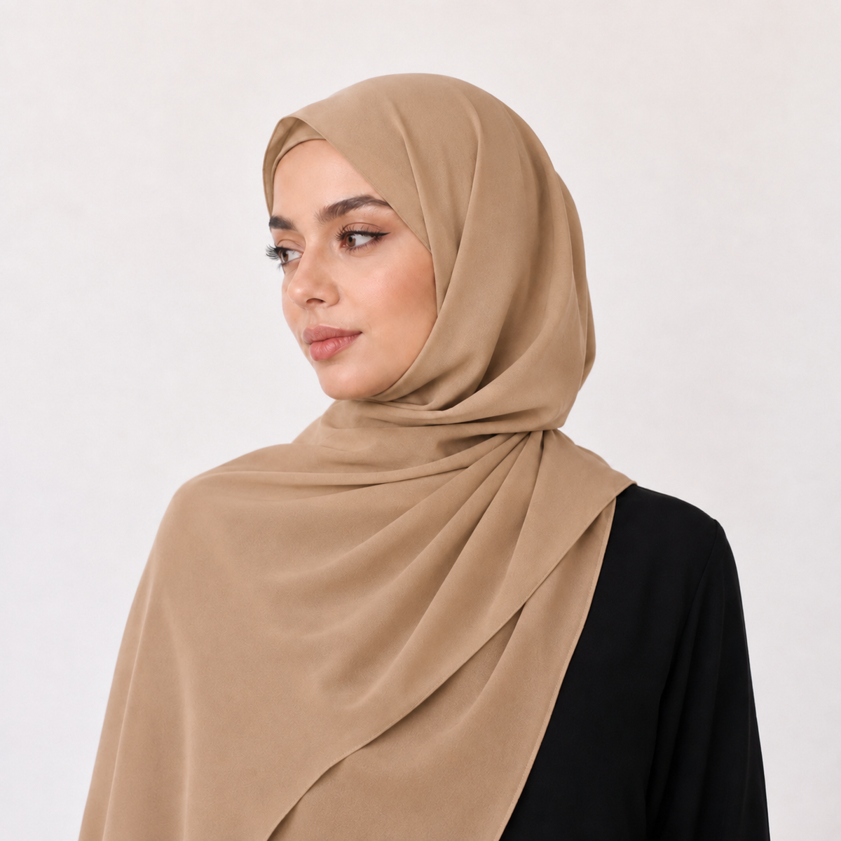 Kaki crepe shawl