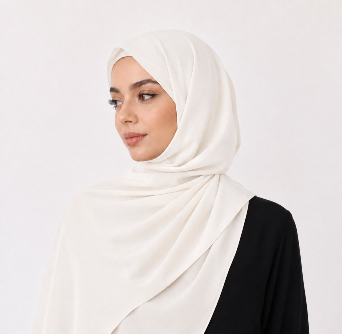 Off-white crepe shawl