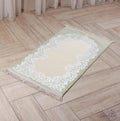 Green Satin Padded Lace Jacquard Premium Prayer Mat