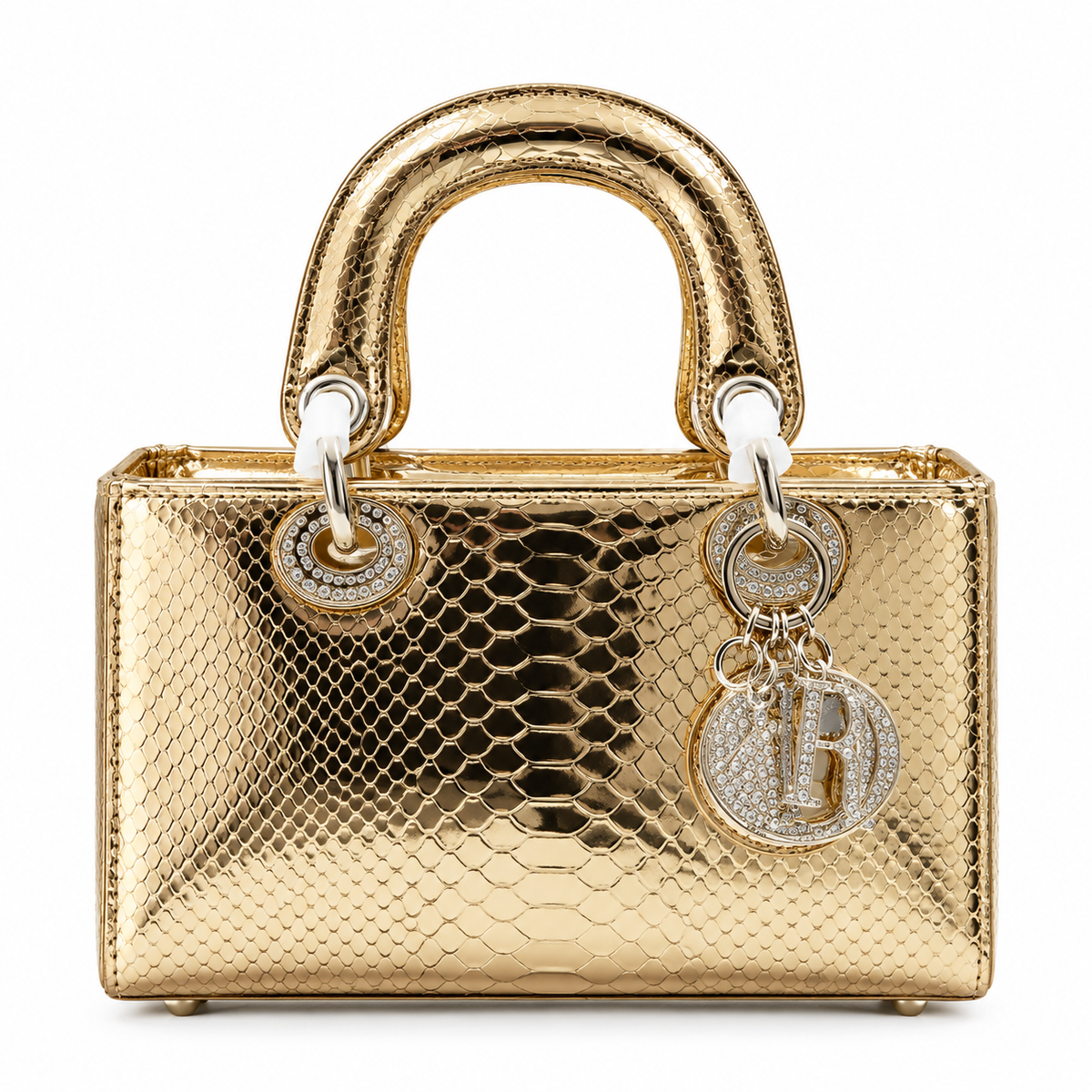 Dior- Gold Snake-Effect Handbag