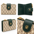 CH Monogram Ivory & Green Wallet
