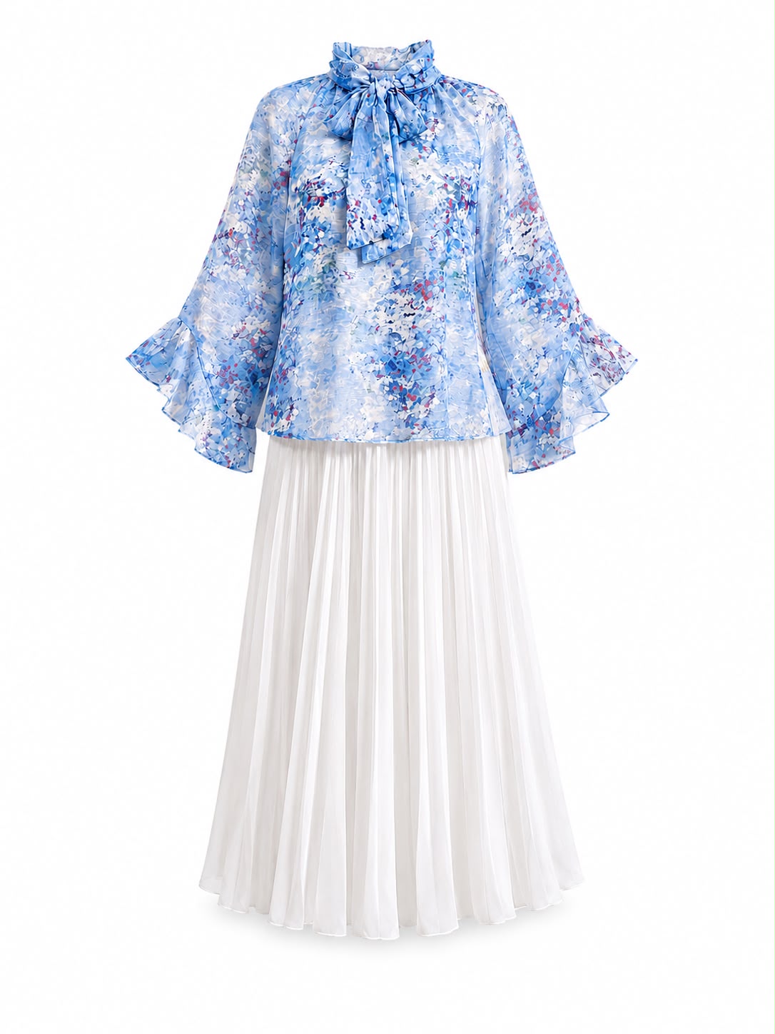Skirt Set blouse flowered