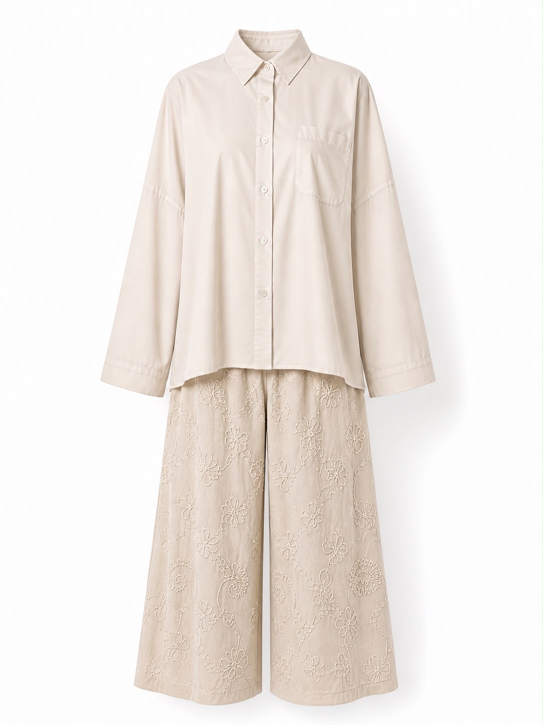 Embroidered pant Two-Piece Set.