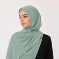 Topaz green crepe shawl
