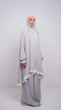Pearl grey two piece Prayer gown