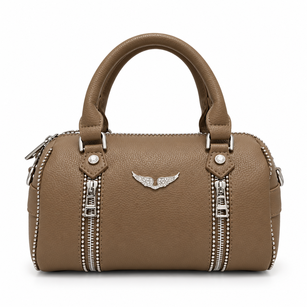 Beige Zadig & Voltaire Sunny Small Studded Bag.
