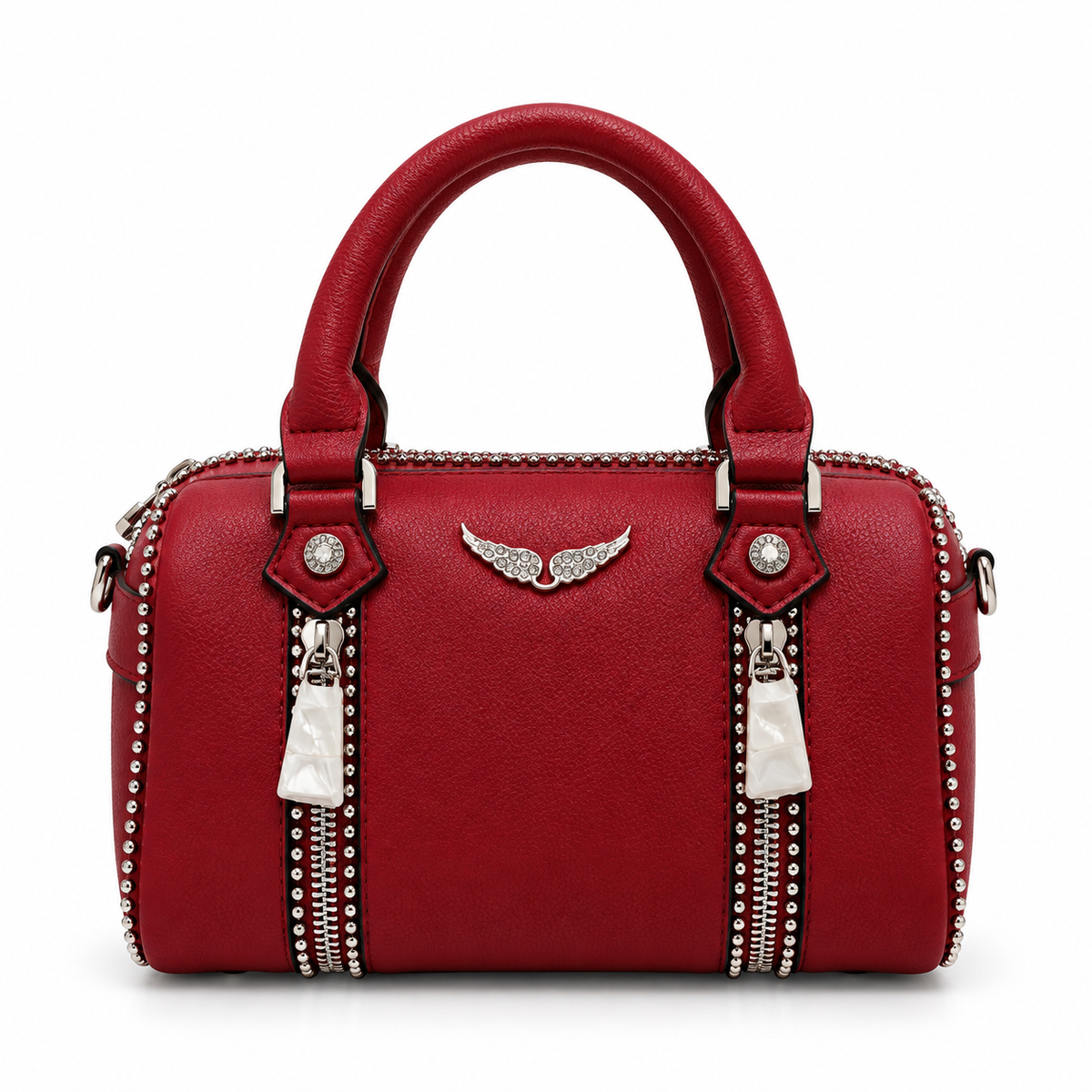 Red Zadig & Voltaire Sunny XSmall Studded Bag.